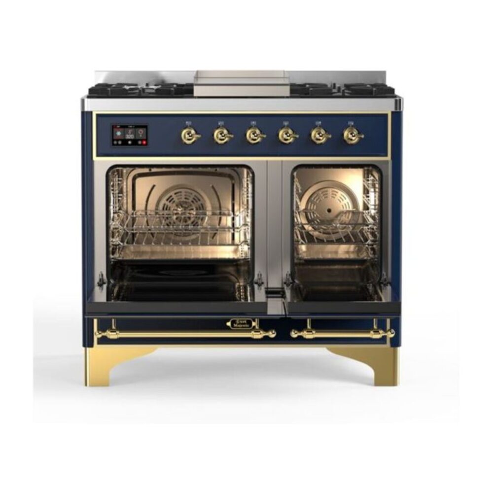 ILVE_UMD10FDQNS3MBG_Majestic_II_40"_Dual_Fuel_Range_Top_Angle