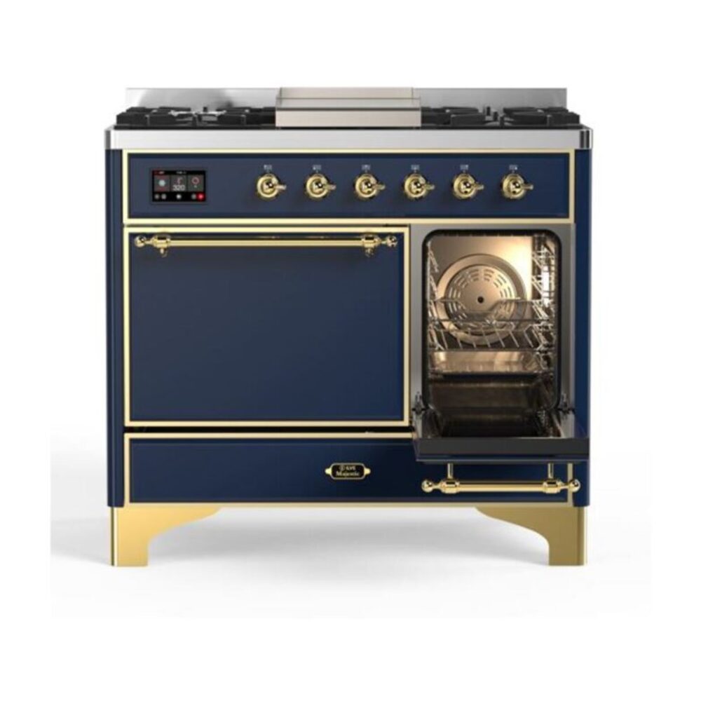 ILVE_UMD10FDQNS3MBG_Majestic_II_40"_Dual_Fuel_Range_Right_Angle