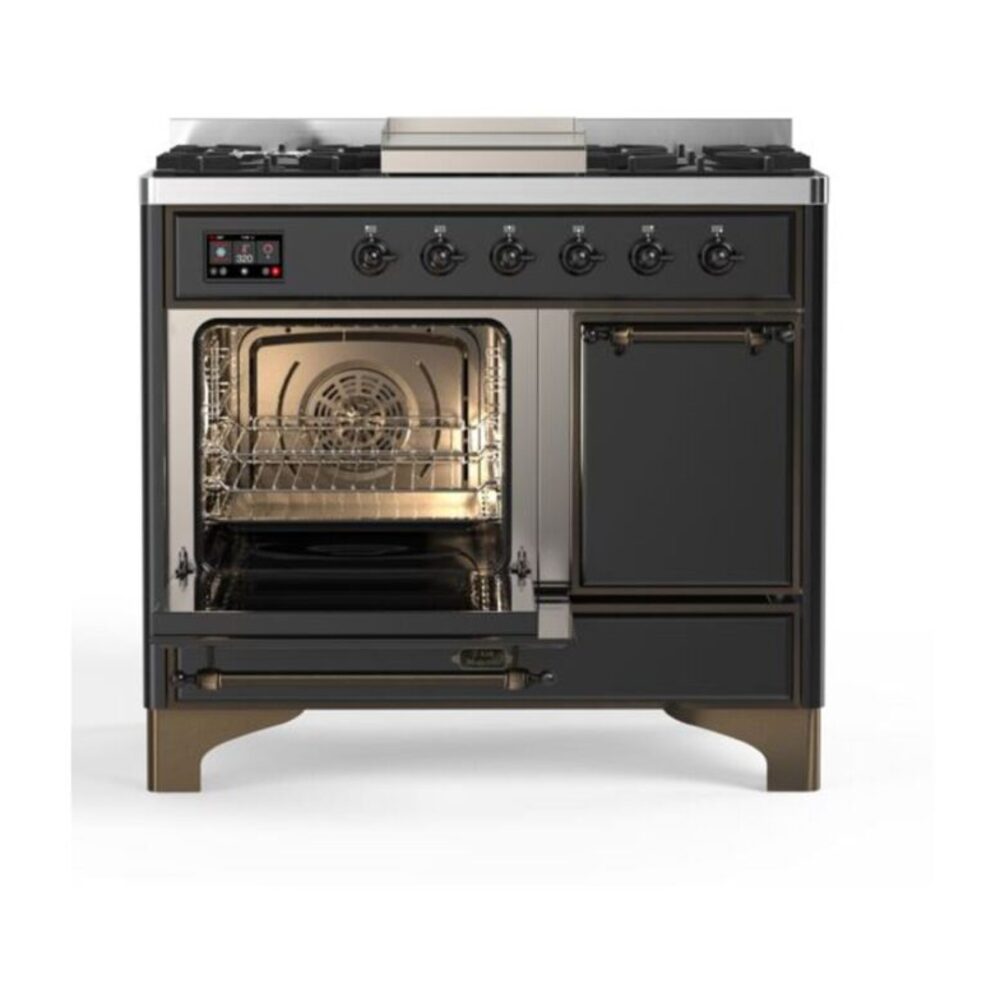 ILVE_UMD10FDQNS3MGBLP_Majestic_II_40"_Dual_Fuel_Range_Left_Angle