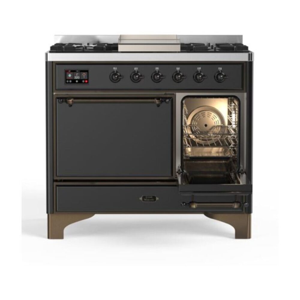 ILVE_UMD10FDQNS3MGB_Majestic_II_40"_Dual_Fuel_Range_Right_Angle
