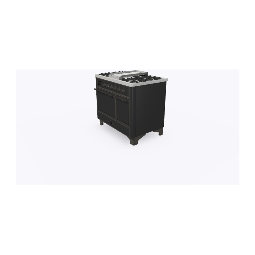 ILVE_UMD10FDQNS3MGB_Majestic_II_40"_Dual_Fuel_Range_Right_Angle