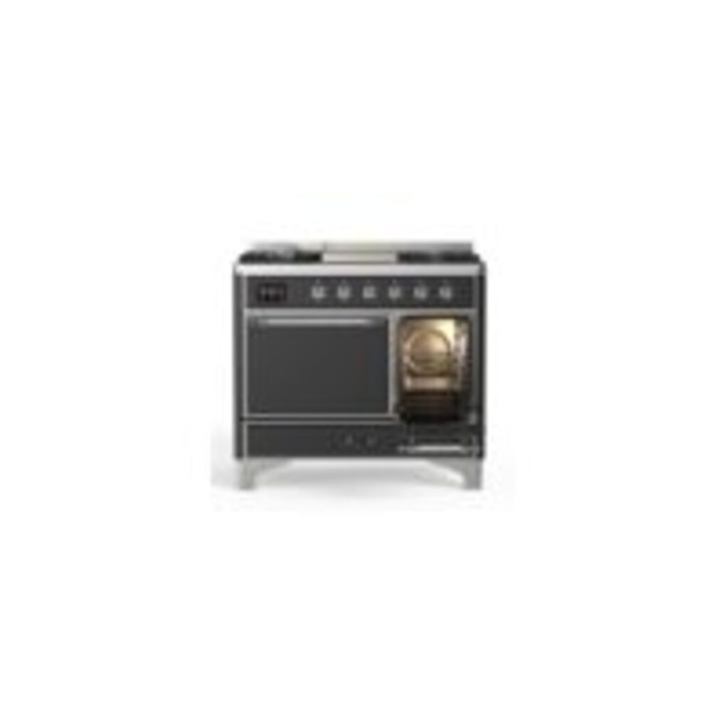 ILVE_UMD10FDQNS3MGCLP_Majestic_II_40"_Dual_Fuel_Range_Right_Angle