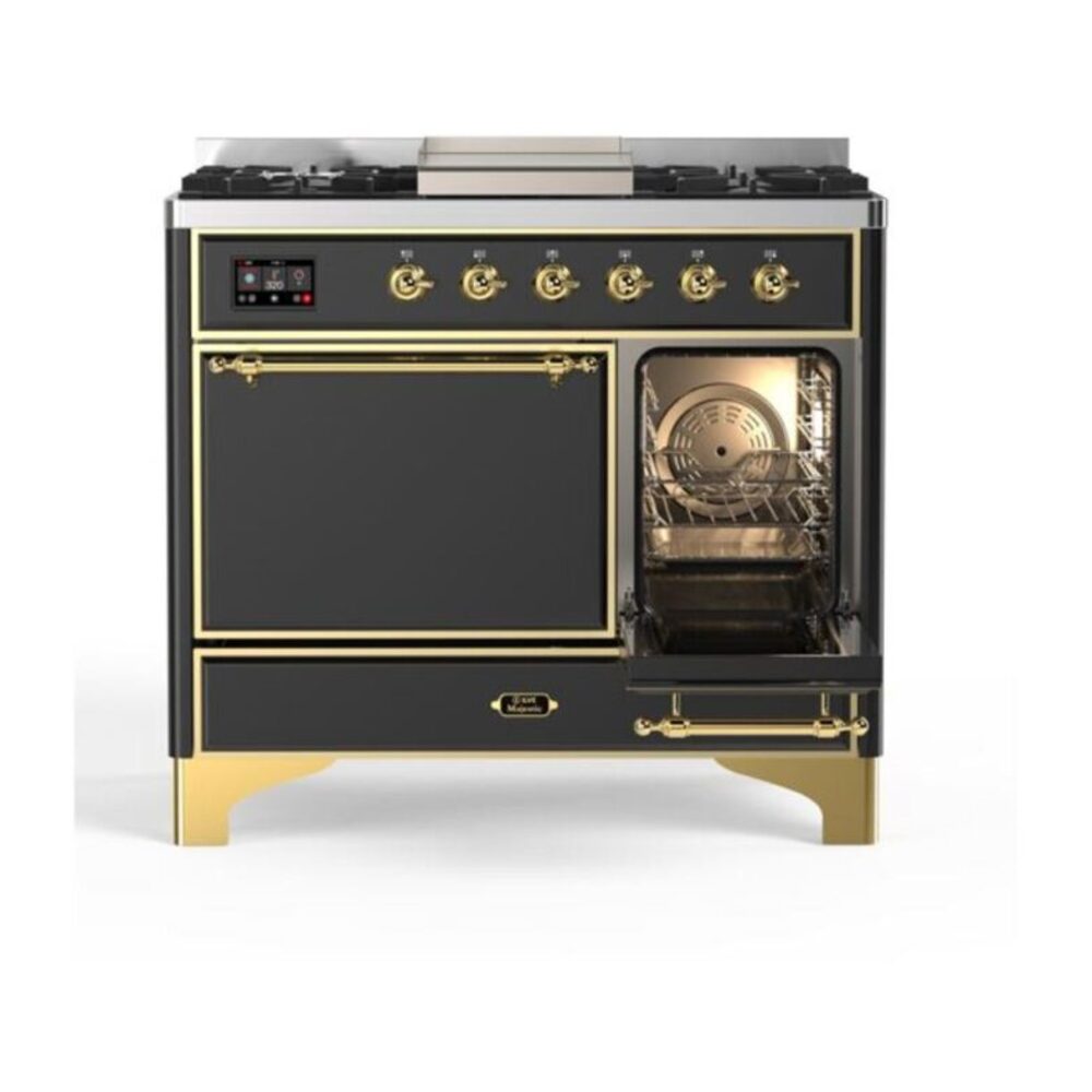 ILVE_UMD10FDQNS3MGGLP_Majestic_II_40"_Dual_Fuel_Range_Right_Angle