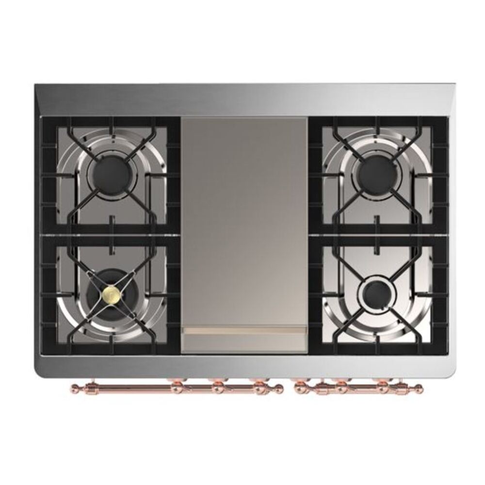 ILVE UMD10FDQNS3MGP Majestic II 40 inch Dual Fuel Range with 6 Burners, Griddle (Natural Gas, Solid Door, Graphite Matte, Copper) 12 ILVE UMD10F Majestic II 40 inch Dual Fuel Range with 6 Burners, Griddle