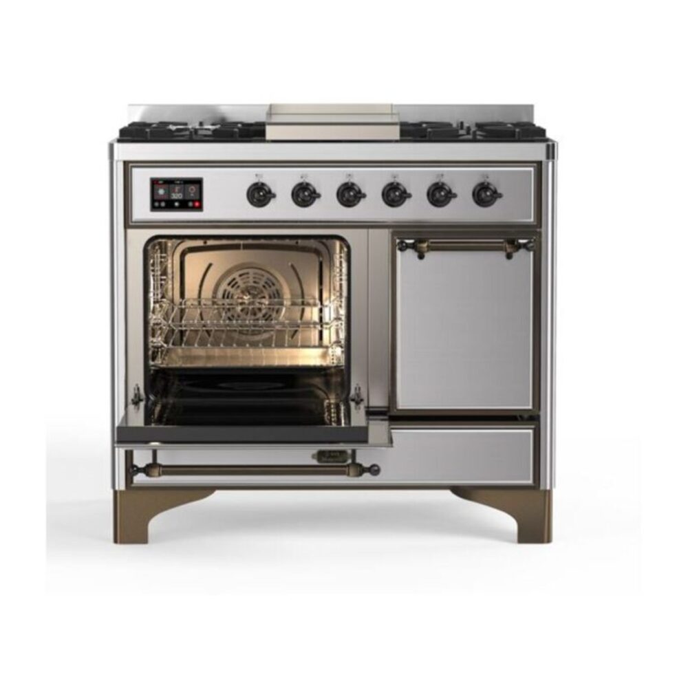 ILVE_UMD10FDQNS3SSBLP_Majestic_II_40"_Dual_Fuel_Range_Left_Angle