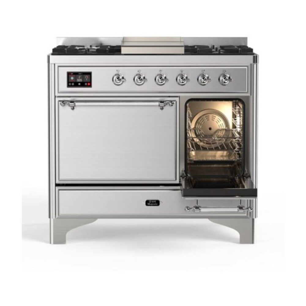 ILVE_UMD10FDQNS3SSC_Majestic_II_40"_Dual_Fuel_Range_Right_Angle