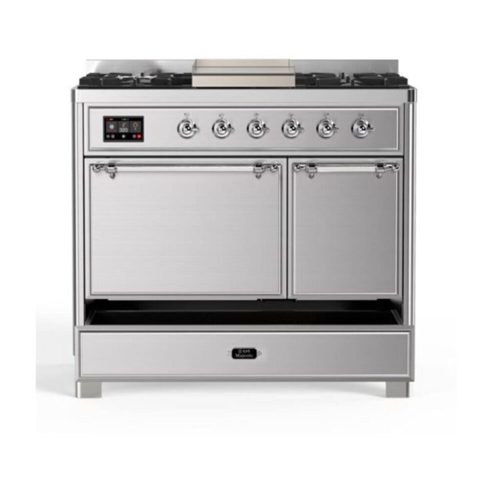 ILVE UMD10F Majestic II 40 inch Dual Fuel Range with 6 Burners, Griddle