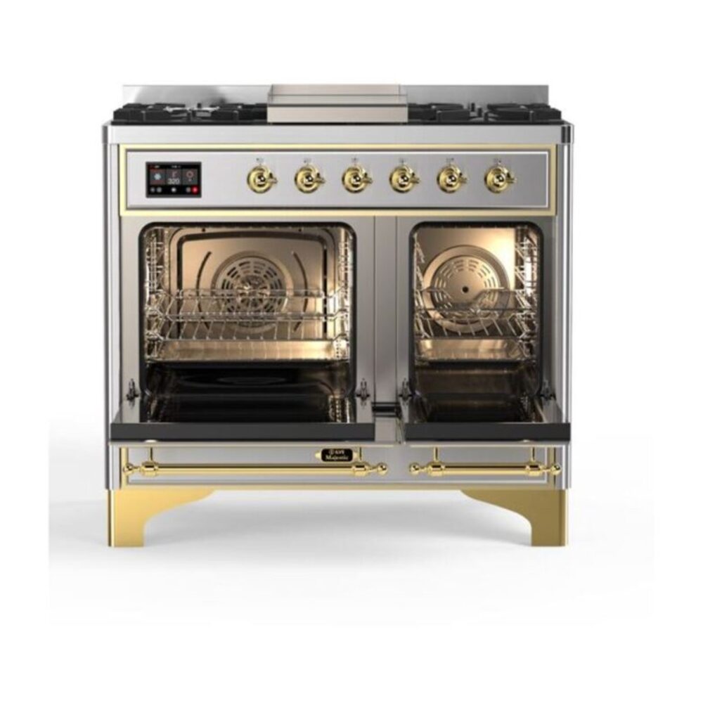 ILVE_UMD10FDQNS3SSGLP_Majestic_II_40"_Dual_Fuel_Range_Top_Angle