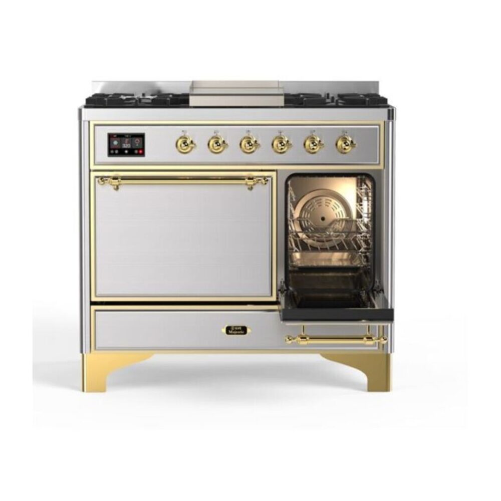 ILVE_UMD10FDQNS3SSGLP_Majestic_II_40"_Dual_Fuel_Range_Right_Angle