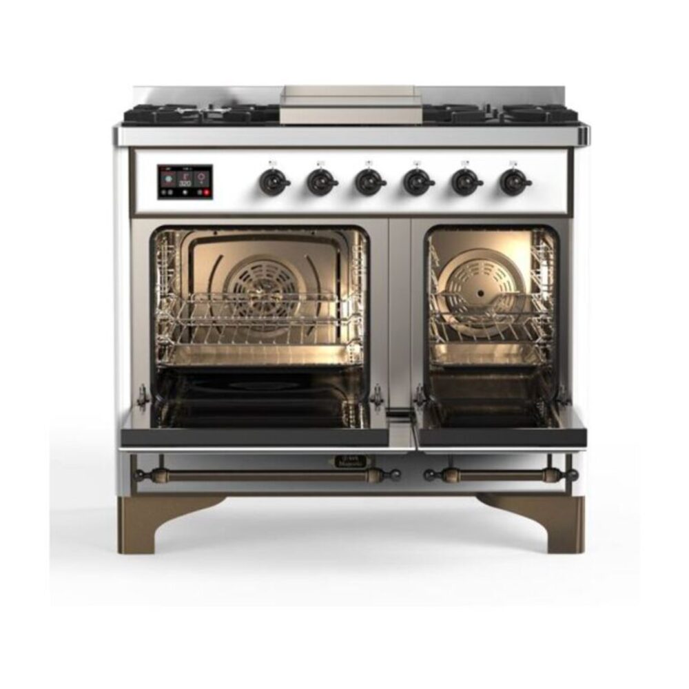 ILVE_UMD10FDQNS3WHBLP_Majestic_II_40"_Dual_Fuel_Range_Top_Angle