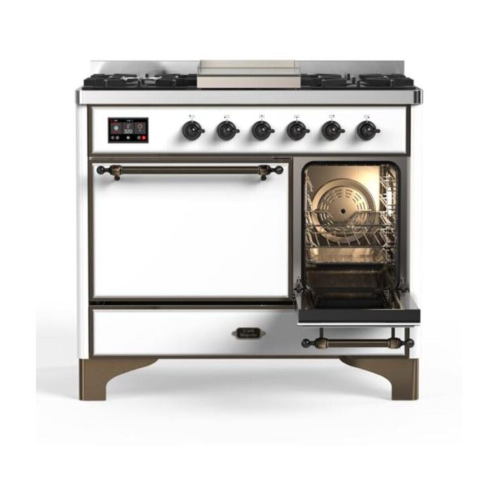 ILVE_UMD10FDQNS3WHBLP_Majestic_II_40"_Dual_Fuel_Range_Right_Angle