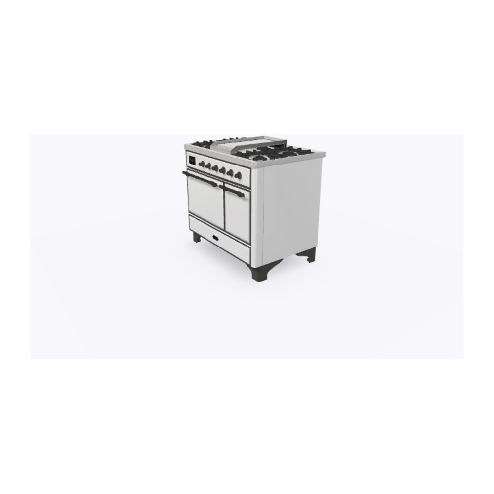 ILVE_UMD10FDQNS3WHBLP_Majestic_II_40"_Dual_Fuel_Range_Right_Angle