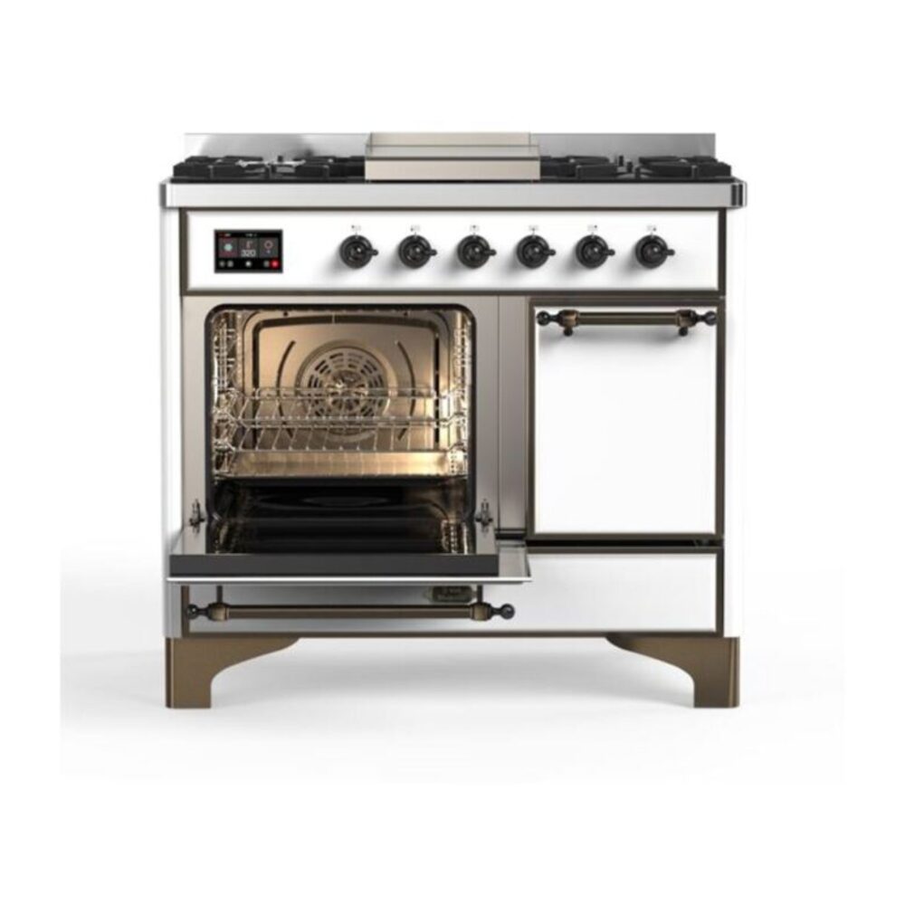 ILVE_UMD10FDQNS3WHB_Majestic_II_40"_Dual_Fuel_Range_Left_Angle