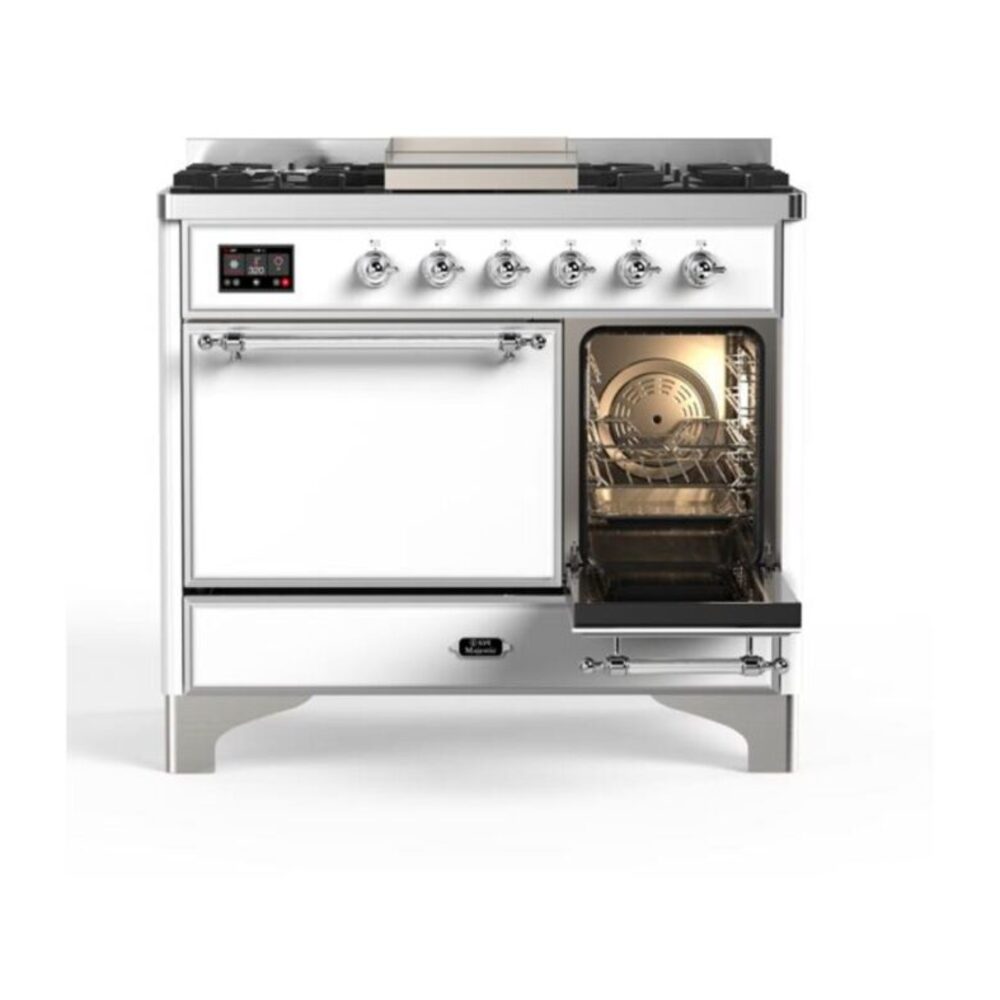 ILVE_UMD10FDQNS3WHCLP_Majestic_II_40"_Dual_Fuel_Range_Right_Angle