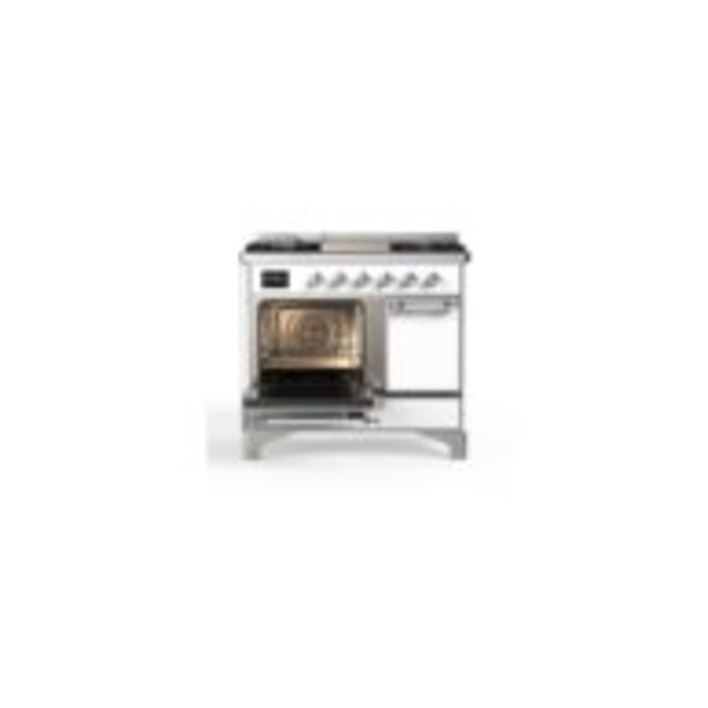 ILVE_UMD10FDQNS3WHC_Majestic_II_40"_Dual_Fuel_Range_Left_Angle