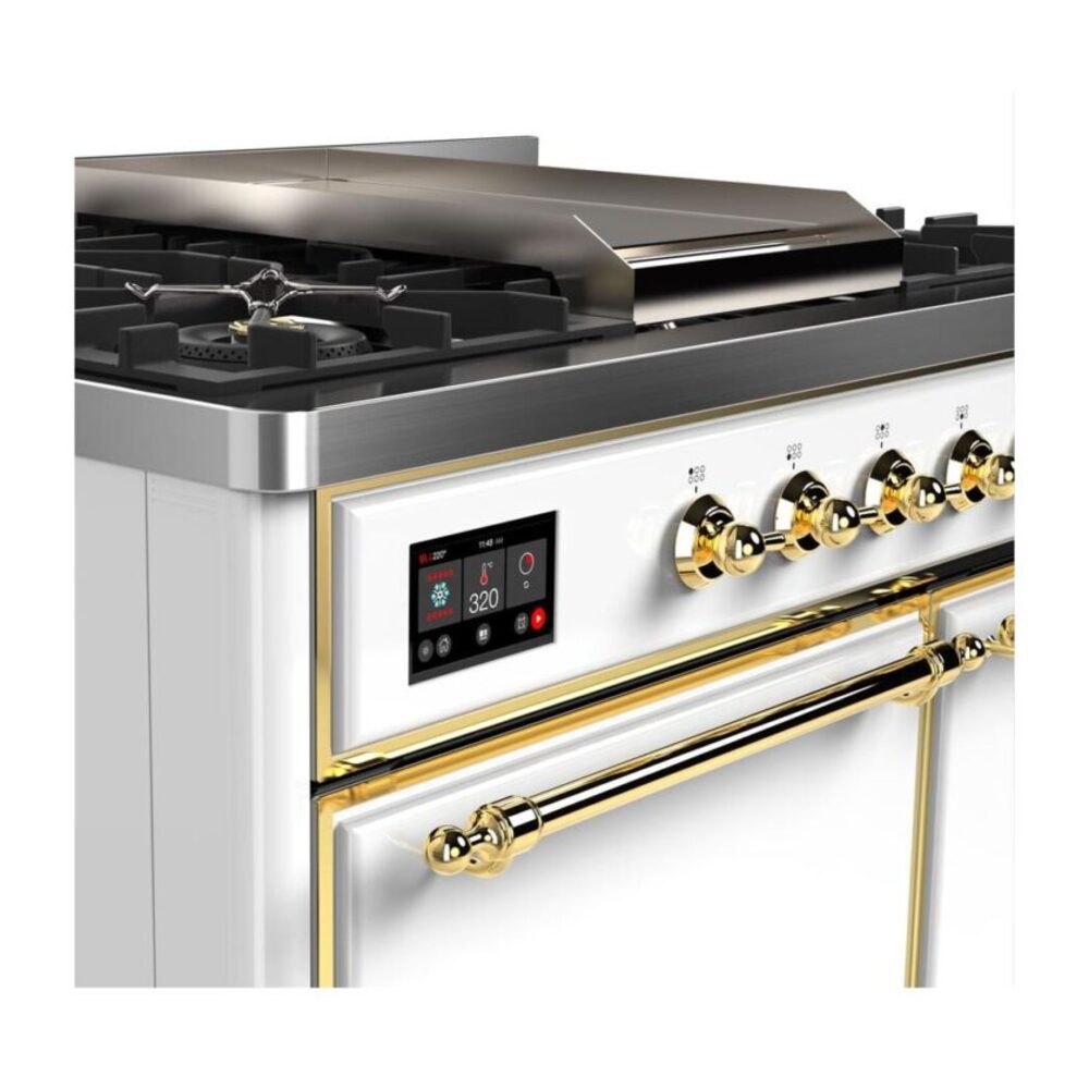 ILVE_UMD10FDQNS3WHGLP_Majestic_II_40"_Dual_Fuel_Range_Front_View