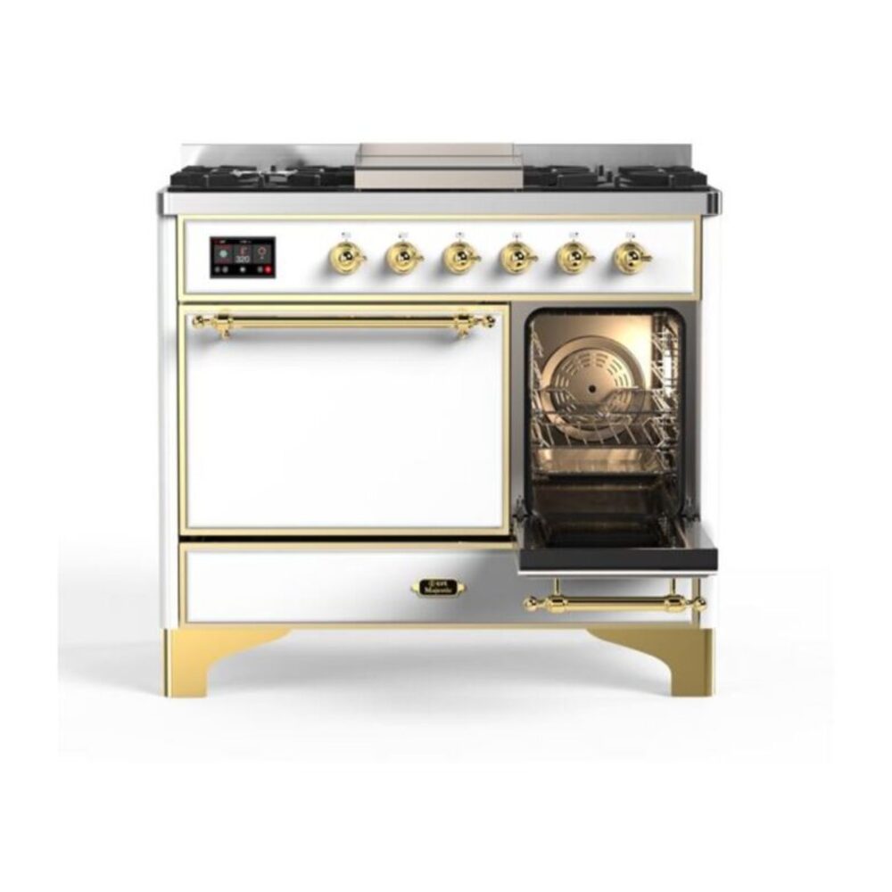 ILVE_UMD10FDQNS3WHGLP_Majestic_II_40"_Dual_Fuel_Range_Right_Angle