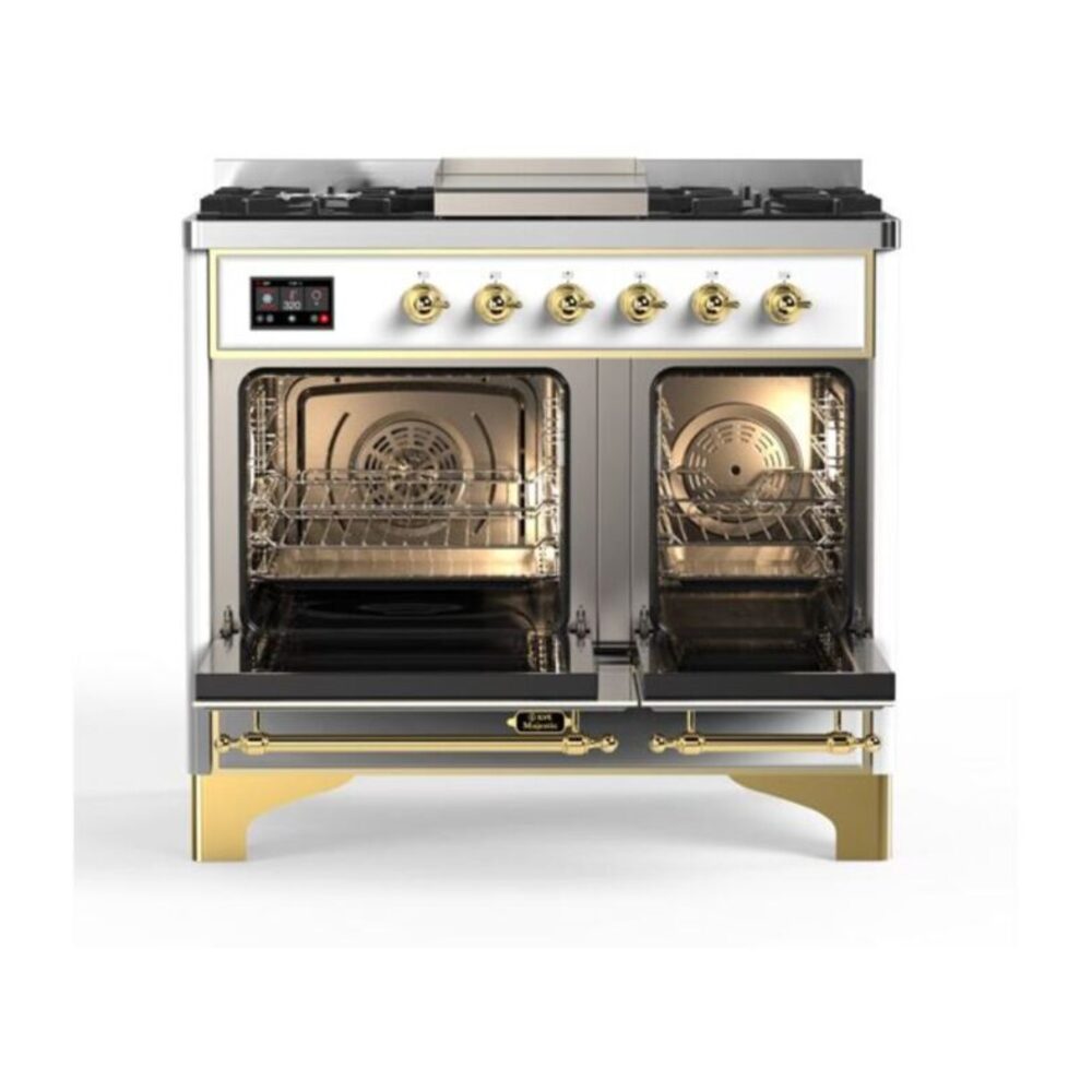 ILVE_UMD10FDQNS3WHG_Majestic_II_40"_Dual_Fuel_Range_Top_Angle
