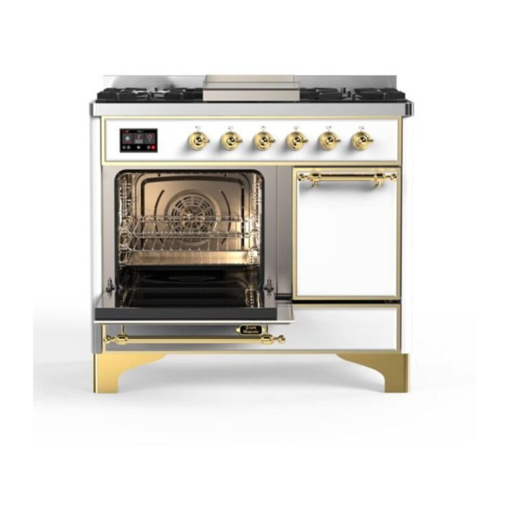 ILVE_UMD10FDQNS3WHG_Majestic_II_40"_Dual_Fuel_Range_Left_Angle