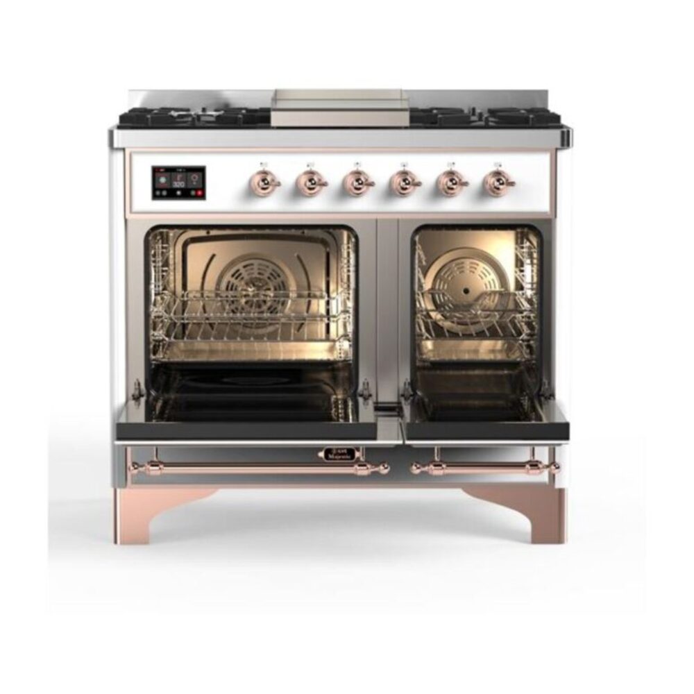 ILVE_UMD10FDQNS3WHPLP_Majestic_II_40"_Dual_Fuel_Range_Top_Angle