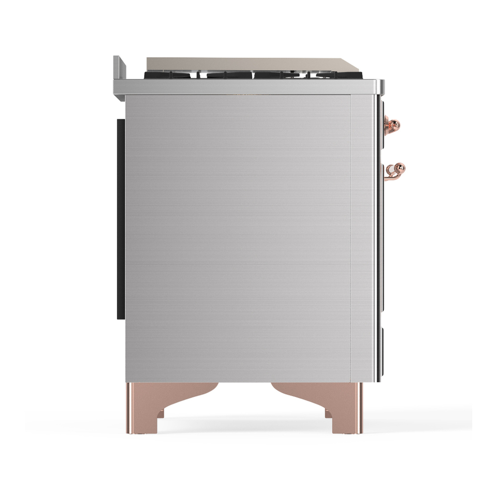 ILVE UMD40FNR3SSP Majestic III 40 inch Dual Fuel Range with 6 Burners and Griddle, Dual Function Burner up to 25,000 BTU (Natural Gas, Triple Glass Door, Stainless Steel, Copper) 8 ILVE-UMD40FNR3SSP-Right Side View