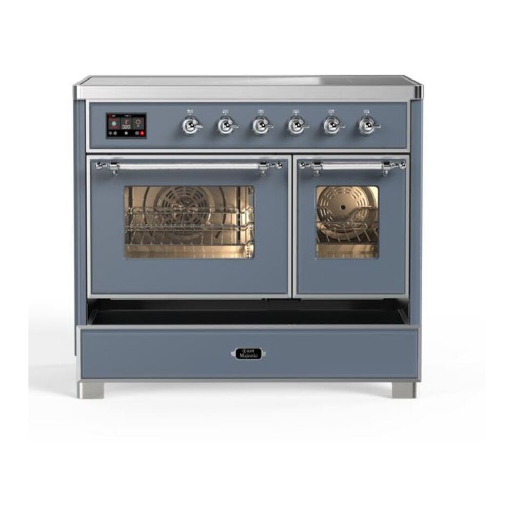 ILVE UMDI10NS3BGC Majestic II 40 inch Induction Range with 6 Elements, Booster Function, Bridge Control, Residual Heat Indicator (Triple Glass Door, Blue Grey, Chrome) 9 ILVE UMDI10F Majestic II 40 inch Induction Range with 6 Elements, Booster Function, Bridge Control, Residual Heat Indicator