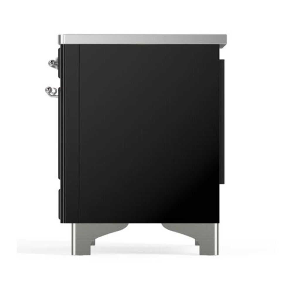 ILVE UMDI10NS3BKC Majestic II 40 inch Induction Range with 6 Elements, Booster Function, Bridge Control, Residual Heat Indicator (Triple Glass Door, Glossy Black, Chrome) 10 ILVE_UMDI10NS3BKC_Majestic_II_40"_Induction_Range_Front_View