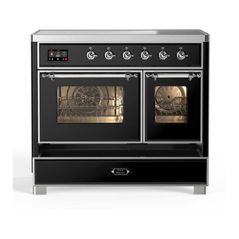 ILVE UMDI10NS3BKC Majestic II 40 inch Induction Range with 6 Elements, Booster Function, Bridge Control, Residual Heat Indicator (Triple Glass Door, Glossy Black, Chrome) 9 ILVE_UMDI10NS3MGC_Majestic_II_40"_Induction_Range_controls
