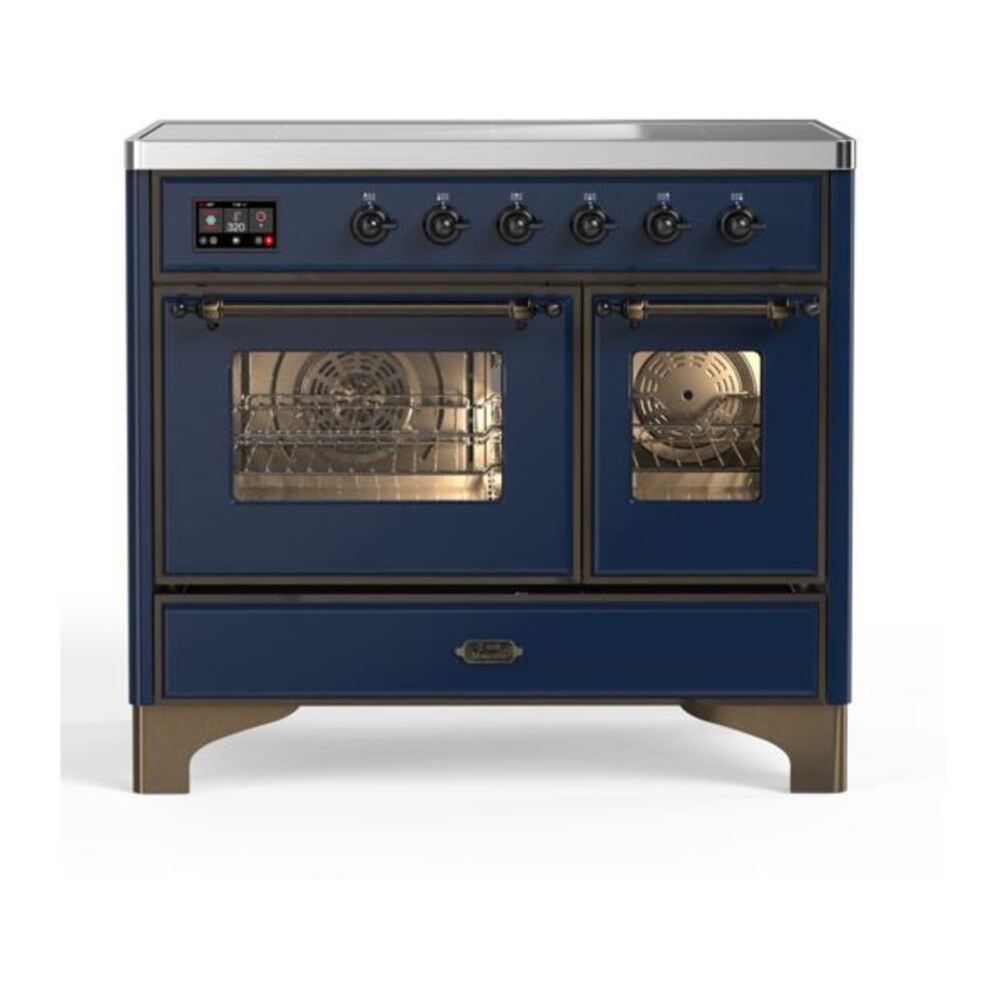 ILVE UMDI10NS3MBB Majestic II 40 inch Induction Range with 6 Elements, Booster Function, Bridge Control, Residual Heat Indicator (Triple Glass Door, Midnight Blue, Burnished) 1 UMDI10NS3MBB