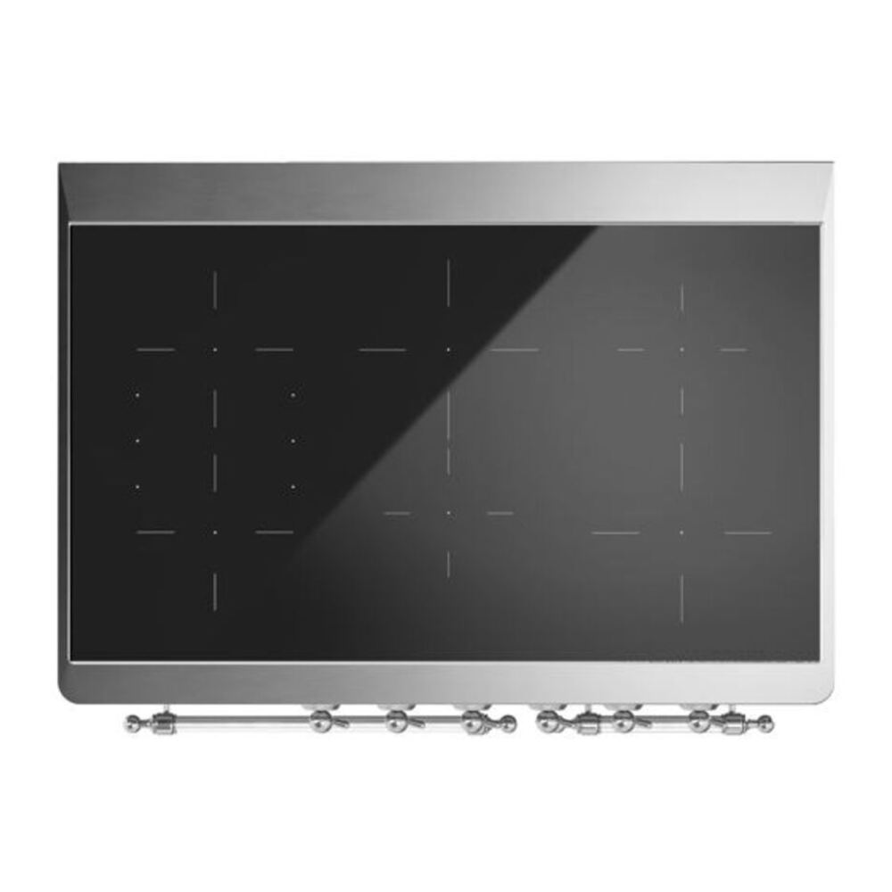 ILVE UMDI10NS3MBC Majestic II 40 inch Induction Range with 6 Elements, Booster Function, Bridge Control, Residual Heat Indicator (Triple Glass Door, Midnight Blue, Chrome) 12 ILVE_UMDI10NS3MBC_Majestic_II_40_Induction_Range_Left_Angle