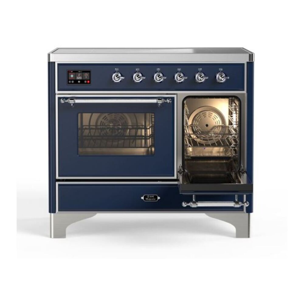 ILVE UMDI10NS3MBC Majestic II 40 inch Induction Range with 6 Elements, Booster Function, Bridge Control, Residual Heat Indicator (Triple Glass Door, Midnight Blue, Chrome) 8 ILVE_UMDI10NS3MBC_Majestic_II_40"_Induction_Range_right_oven