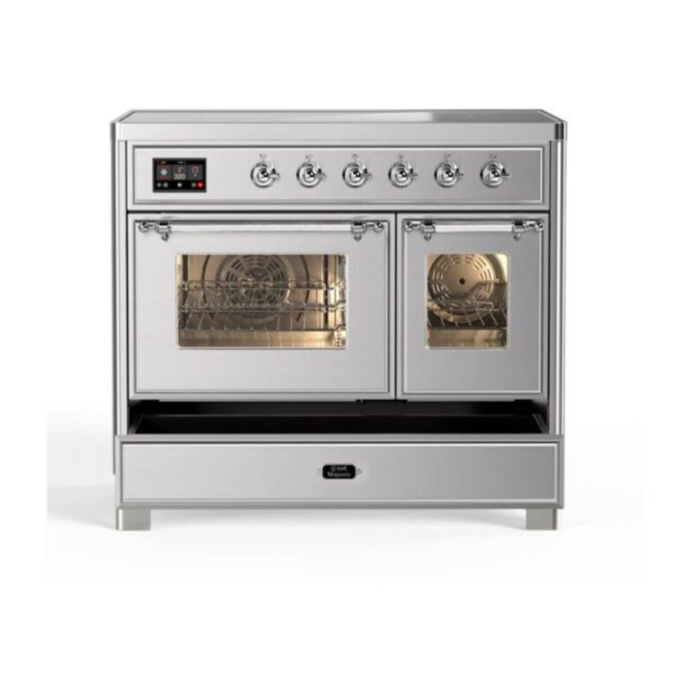 ILVE_UMDI10NS3SSC_Majestic_II_40"_Induction_Range_drawer_opened