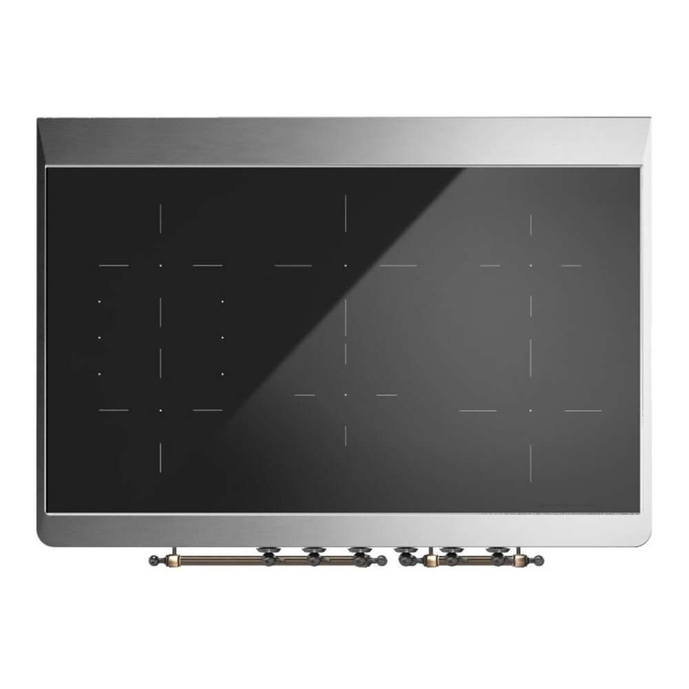 ILVE UMDI10QNS3BGB Majestic II 40 inch Induction Range with 6 Elements, Booster Function, Bridge Control, Residual Heat Indicator (Solid Door, Blue Grey, Burnished) 6 ILVE UMDI10F cooktop