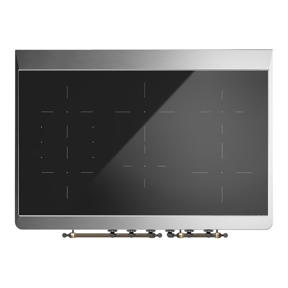 ILVE UMDIB40NR3AWB Majestic III 40 inch Induction Range with 6 Elements, 3.82 cu. ft. Total Oven Capacity (Triple Glass Door, Antique White, Burnished) 6 ILVE-UMDIB40NR3AWB-Top View