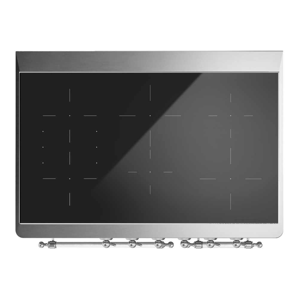 ILVE UMDIB40NR3AWC Majestic III 40 inch Induction Range with 6 Elements, 3.82 cu. ft. Total Oven Capacity (Triple Glass Door, Antique White, Chrome) 6 ILVE-UMDIB40NR3AWC-Top View
