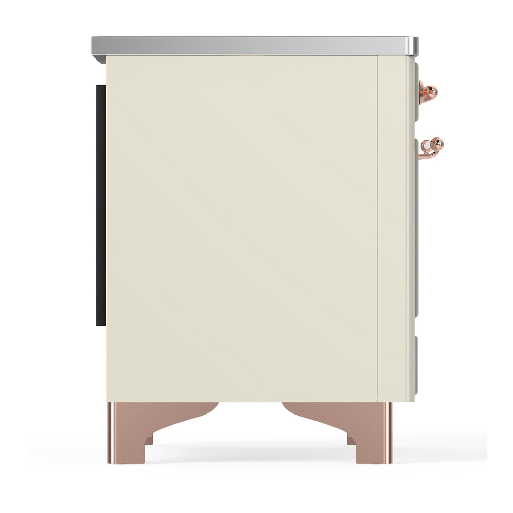 ILVE UMDIB40NR3AWP Majestic III 40 inch Induction Range with 6 Elements, 3.82 cu. ft. Total Oven Capacity (Triple Glass Door, Antique White, Copper) 8 ILVE-UMDIB40NR3AWP-Right Side View