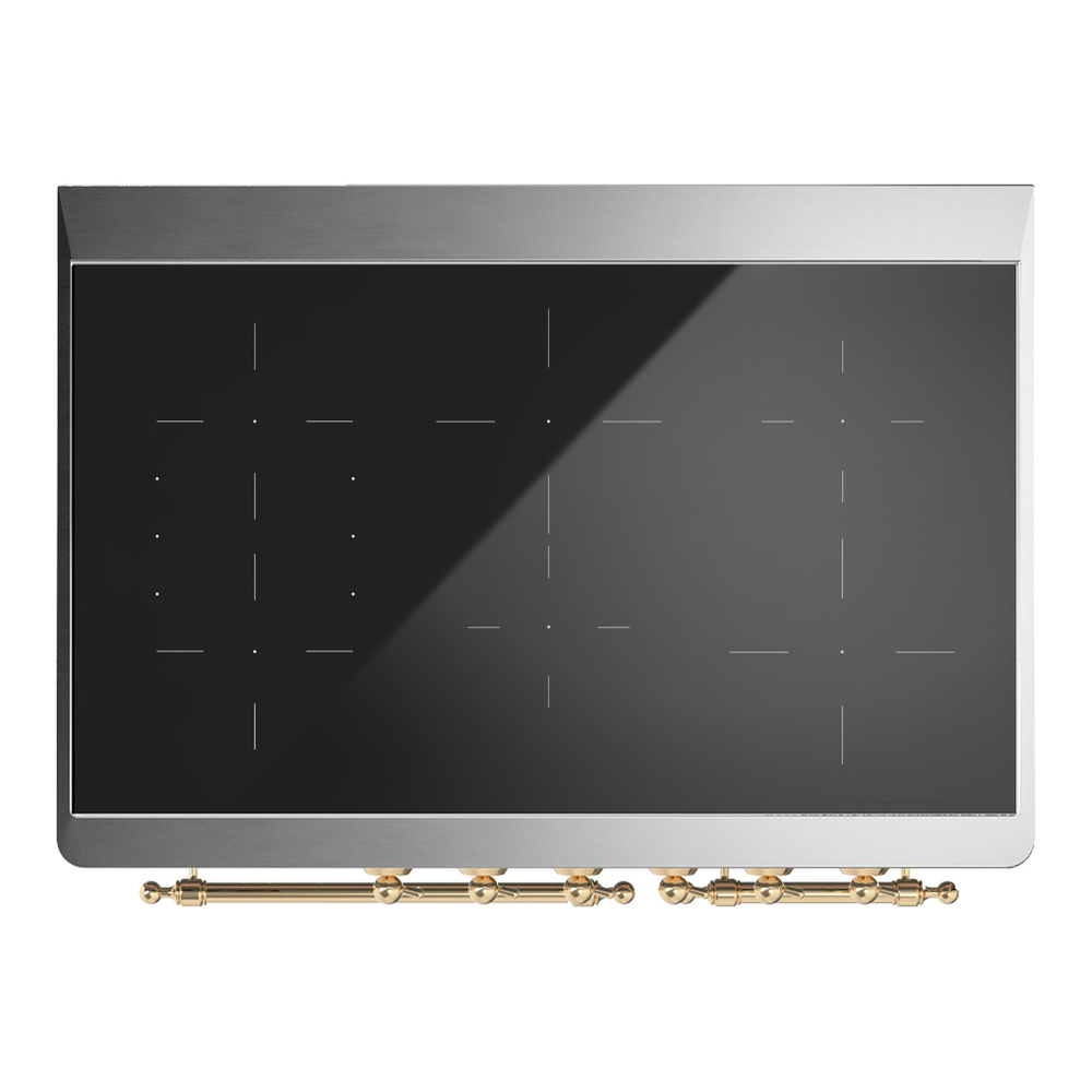 ILVE UMDIB40NR3BGG Majestic III 40 inch Induction Range with 6 Elements, 3.82 cu. ft. Total Oven Capacity (Triple Glass Door, Blue Grey, Brass) 6 ILVE-UMDIB40NR3BGG-Top View