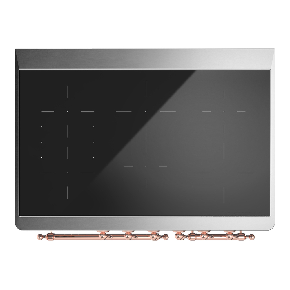 ILVE UMDIB40NR3BGP Majestic III 40 inch Induction Range with 6 Elements, 3.82 cu. ft. Total Oven Capacity (Triple Glass Door, Blue Grey, Copper) 6 ILVE-UMDIB40NR3BGP-Top View