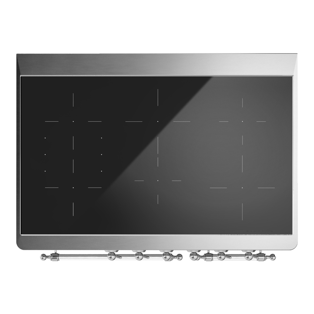 ILVE UMDIB40NR3BKC Majestic III 40 inch Induction Range with 6 Elements, 3.82 cu. ft. Total Oven Capacity (Triple Glass Door, Glossy Black, Chrome) 6 ILVE-UMDIB40NR3BKC-Top View
