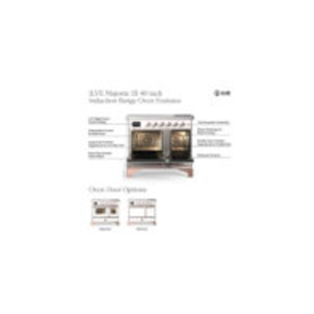 ILVE UMDIB40N Majestic III 40 inch Induction Range with 6 Elements, 3.82 cu. ft. Total Oven Capacity