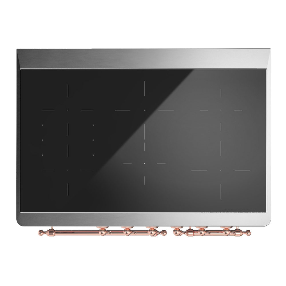 ILVE UMDIB40QNR3AWP Majestic III 40 inch Induction Range with 6 Elements, 3.82 cu. ft. Total Oven Capacity (Solid Door, Antique White, Copper) 6 ILVE-UMDIB40QNR3AWP-Top View