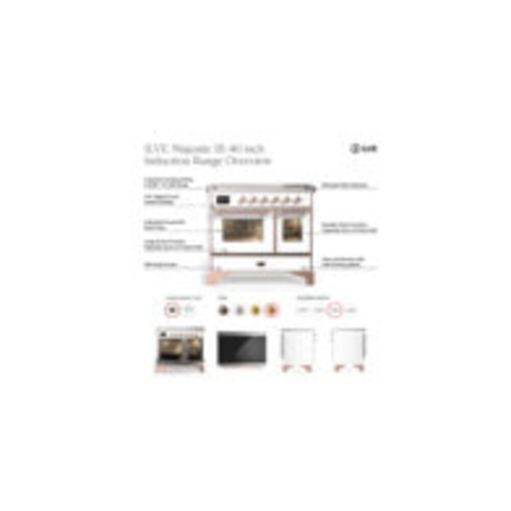 ILVE UMDIB40N Majestic III 40 inch Induction Range with 6 Elements, 3.82 cu. ft. Total Oven Capacity