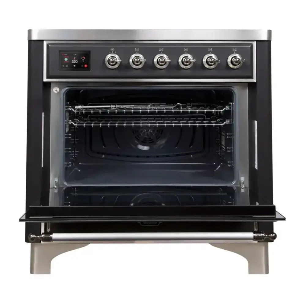 ILVE_UMI09NS3BKC_Majestic_II_36"_Induction_Range_oven_opened