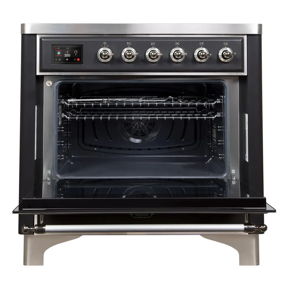 ILVE_UMI09NS3BKC_Majestic_II_36"_Induction_Range_oven_opened