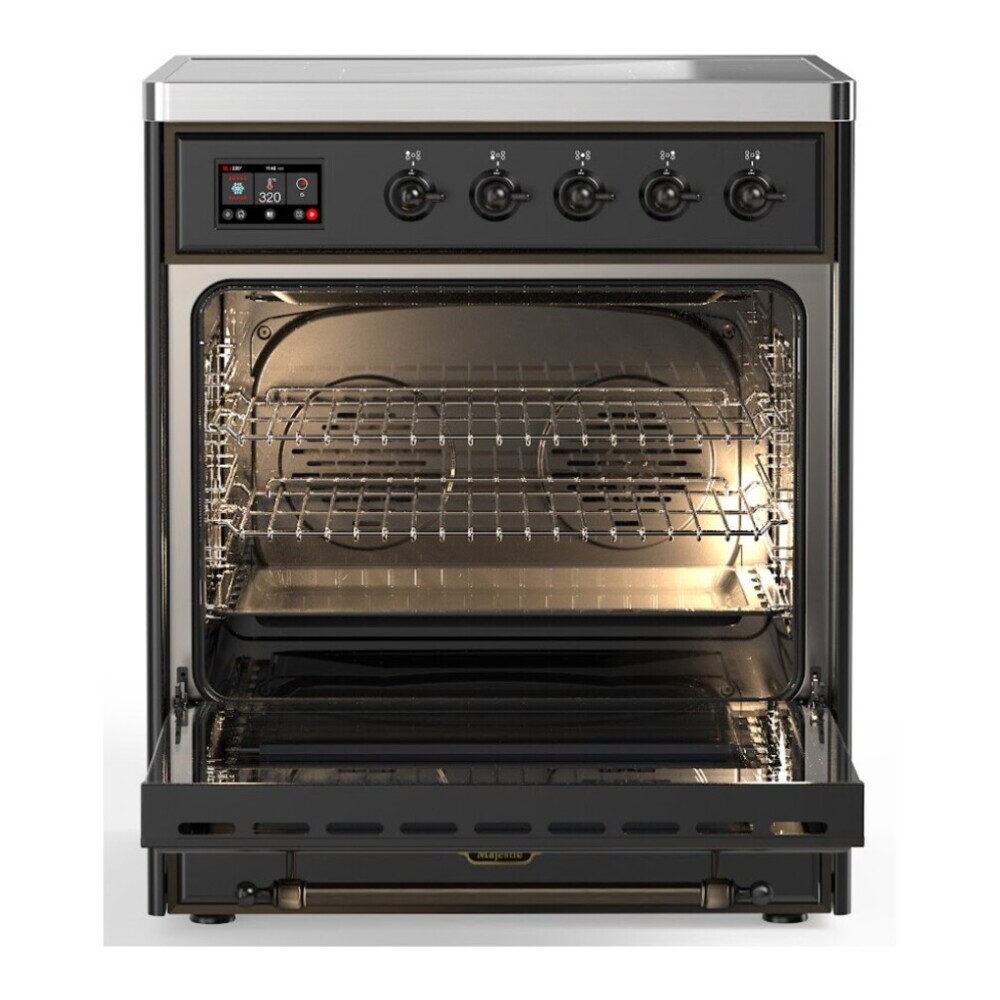 ILVE UMI30NE3MGB Majestic II 30 inch Induction Range with 4 Elements, 4 cu. ft. Oven Capacity (Triple Glass Door, Graphite Matte, Burnished) 5 ILVE_UMI30NE3MGB_Majestic_II_30"_Induction_Range_Front_View