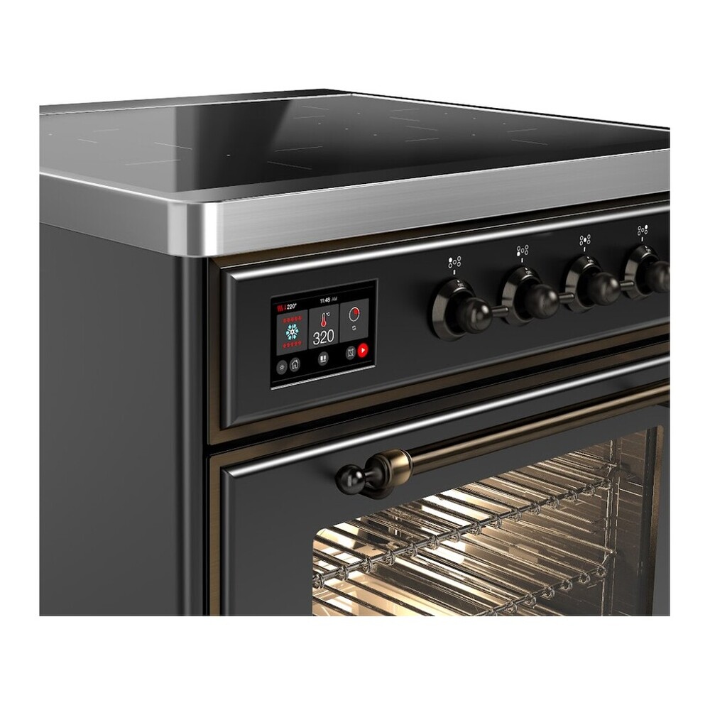 ILVE UMI30NE3MGB Majestic II 30 inch Induction Range with 4 Elements, 4 cu. ft. Oven Capacity (Triple Glass Door, Graphite Matte, Burnished) 6 UMI30NE3MGB-details