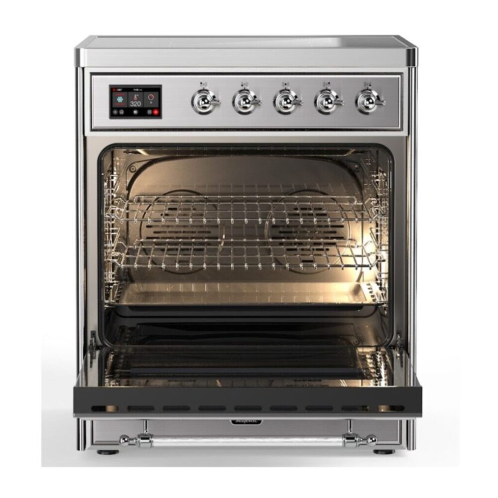ILVE_UMI30NE3SSC_Majestic_II_30"_Induction_Range_oven_opened