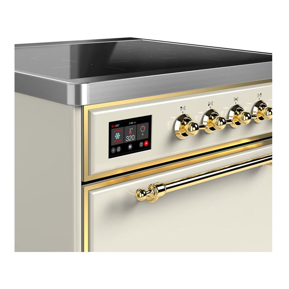 ILVE UMI30QNE3AWG Majestic II 30 inch Induction Range with 4 Elements, 4 cu. ft. Oven Capacity (Solid Door, Antique White, Brass) 6 ILVE UMI30N Majestic II 30 inch Induction Range