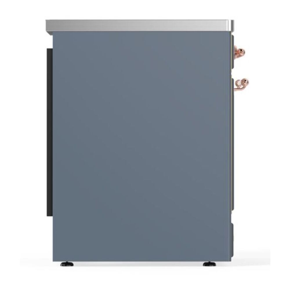 ILVE UMI30QNE3BGP Majestic II 30 inch Induction Range with 4 Elements, 4 cu. ft. Oven Capacity (Solid Door, Blue Grey, Copper) 9 ILVE_UMI30QNE3BGP_Majestic_II_30"_Induction_Range_Right_Angle