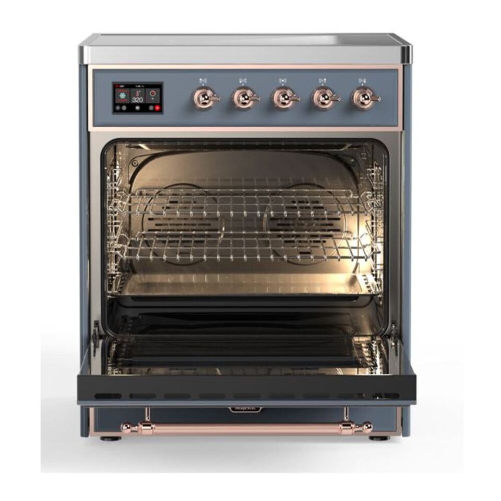 ILVE UMI30QNE3BGP Majestic II 30 inch Induction Range with 4 Elements, 4 cu. ft. Oven Capacity (Solid Door, Blue Grey, Copper) 5 ILVE UMI30N Majestic II 30 inch Induction Range